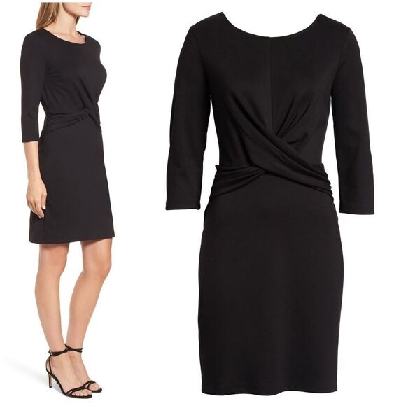 Gibson Knot Front Stretch Knit Dress sz Medium - Picture 2 of 8